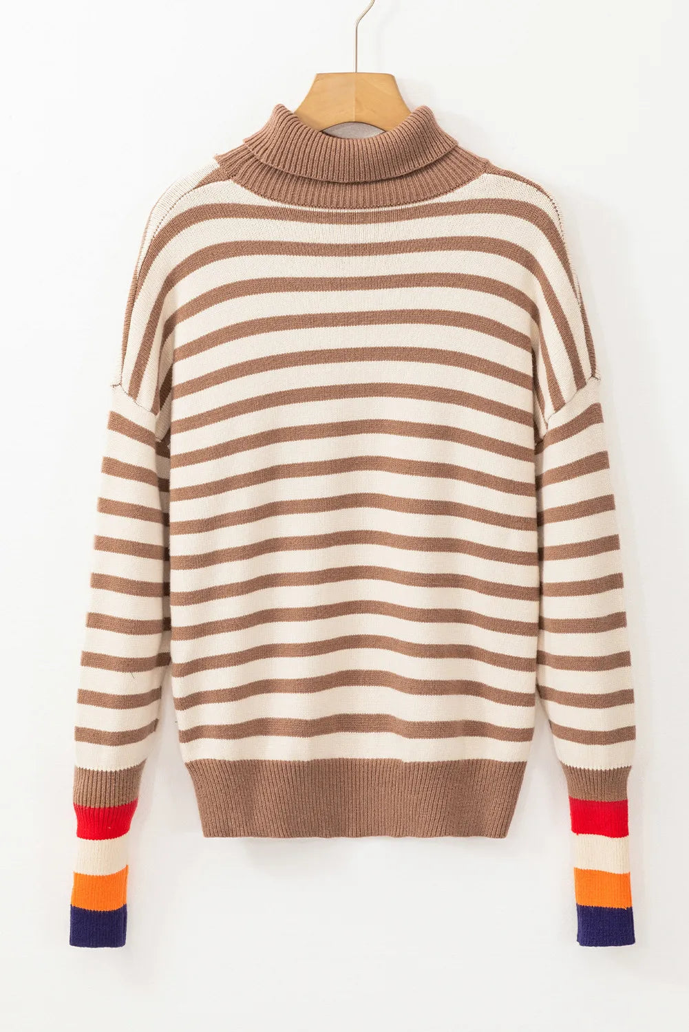 Hazel Blues® |  Striped Turtleneck Long Sleeve Sweater