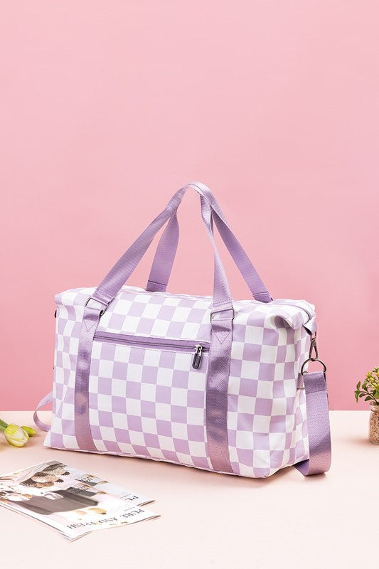 Hazel Blues® |  Zenana Checkered Multi-Pocket Travel Bag