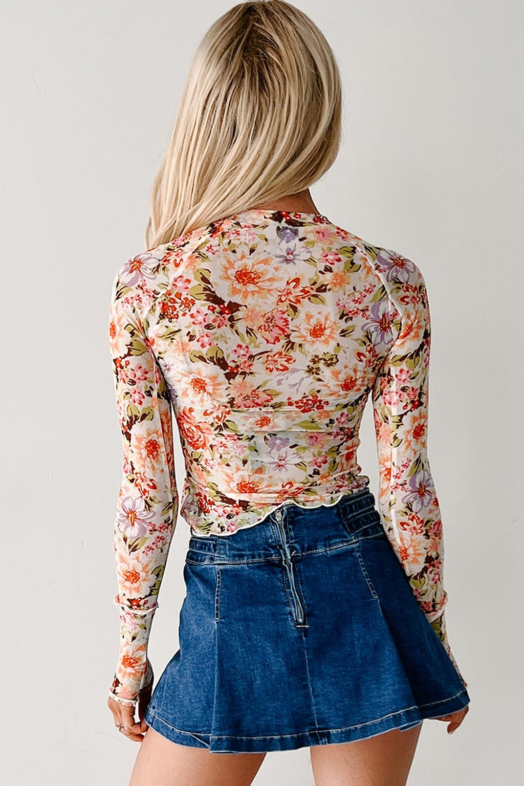 Juliette Kate Floral Mesh Top