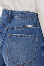Hazel Blues® |  Kancan Distressed Button-Fly High Waist Denim Shorts