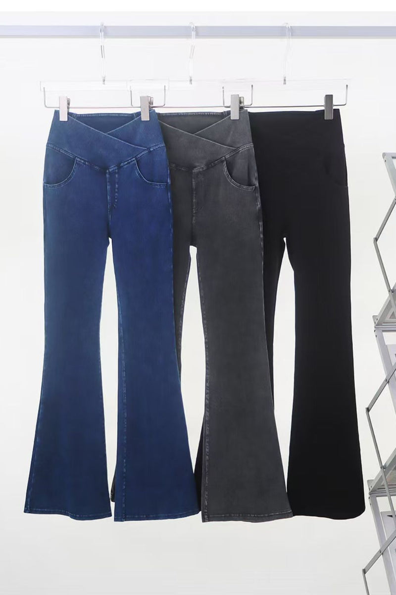 Hazel Blues® |  Basic Bae Pocketed Highly Stretchy Bootcut Jeans