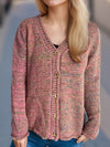 Hazel Blues® |  Heathered V-Neck Long Sleeve Cardigan