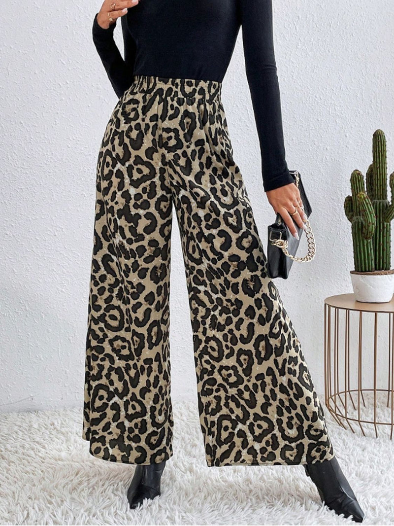 Hazel Blues® |  Printed Elastic Waist Wide Leg Pants