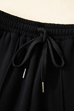 Hazel Blues® |  Black Solid Collared Sweatshirt and High Waist Pants Active Set