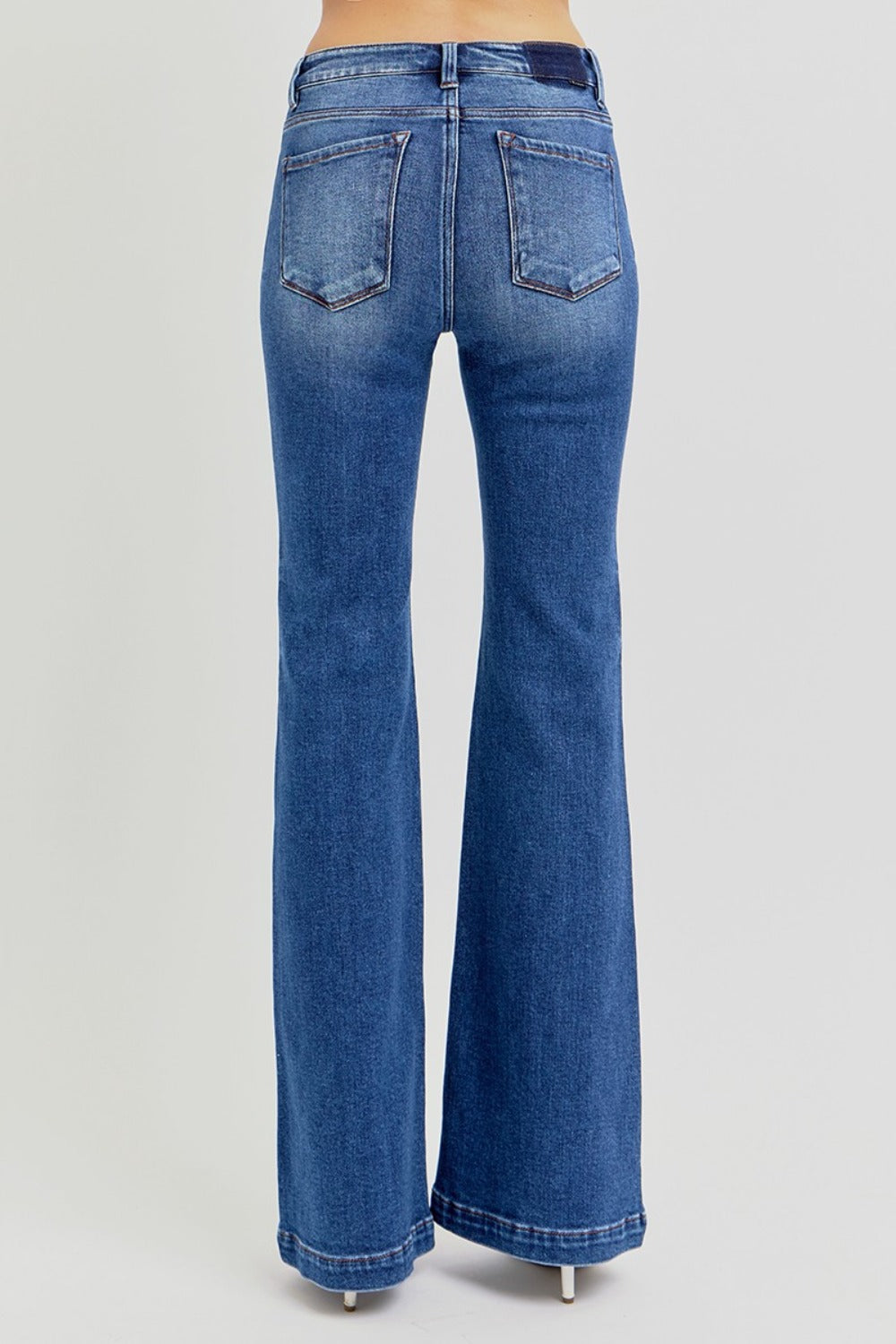 Hazel Blues® |  RISEN Low Rise Flare Jeans with Pockets