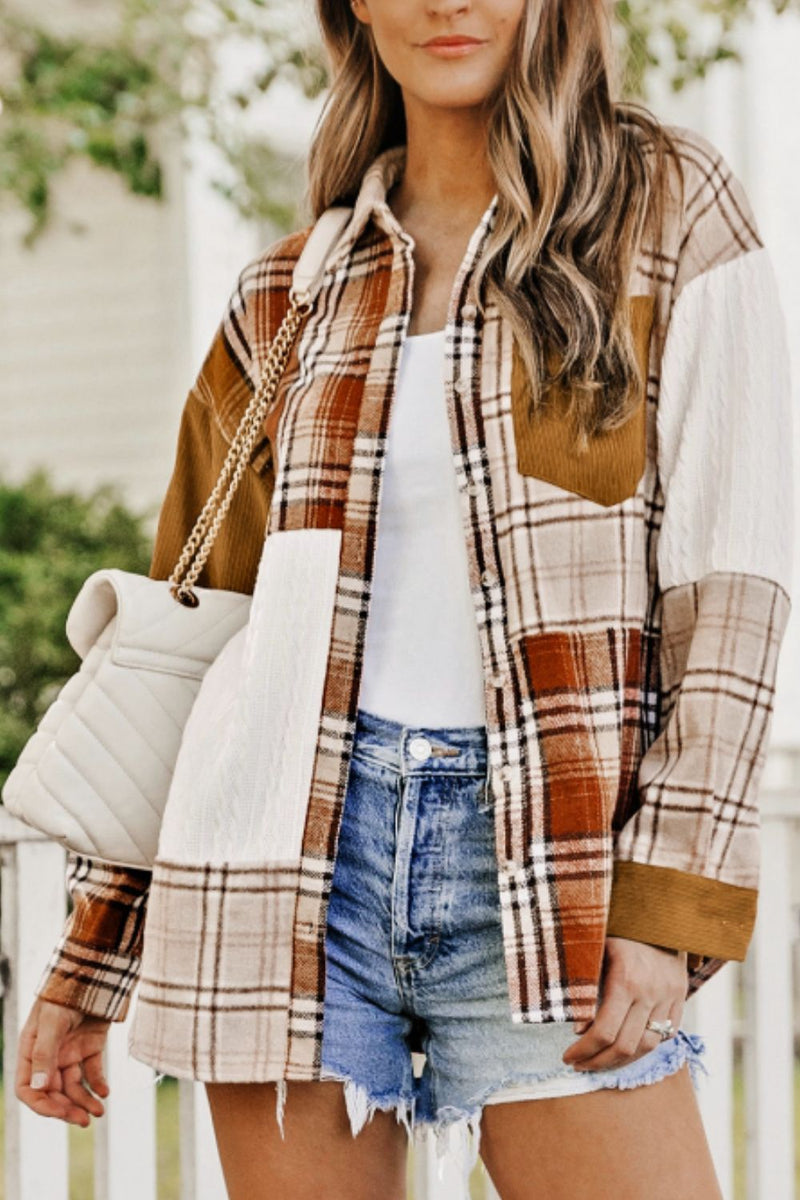 Hazel Blues® |  Plaid Button Up Long Sleeve Shacket