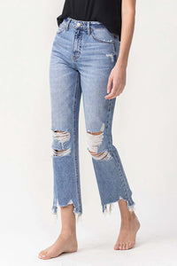 Hazel Blues® |  Lovervet High Rise Distressed Straight Jeans