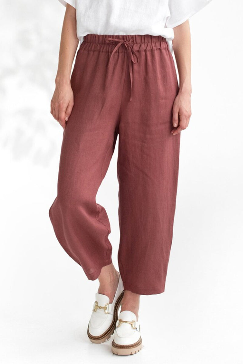Hazel Blues® |  Drawstring Cropped Pants with Pockets