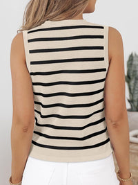 Hazel Blues® |  Striped V-Neck Knit Vest