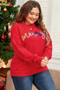 Hazel Blues® | MERRY Round Neck Long Sleeve Sweater