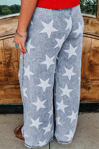 Hazel Blues® |  Drawstring Star Wide Leg Jeans