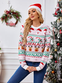 Hazel Blues® |  Christmas Element Round Neck Long Sleeve Sweater