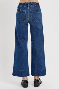 Hazel Blues® |  RISEN Elastic Band Wide Leg Jeans