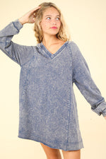 Hazel Blues® |  VERY J Mineral Washed Oversized A-Line Mini Dress