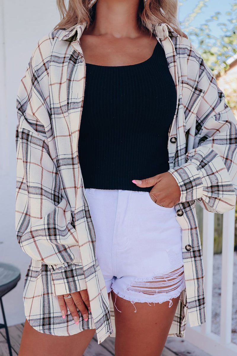 Hazel Blues® |  Plaid Button Up Long Sleeve Shacket