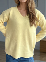 Hazel Blues® |  V-Neck Dropped Shoulder Long Sleeve Sweater