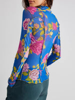 Hazel Blues® |  Floral Mock Neck Long Sleeve Top