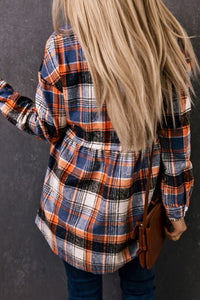 Hazel Blues® |  Plaid Collared Neck Long Sleeve Shirt