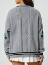 Hazel Blues® |  Star Embroidered V-Neck Long Sleeve Cardigan