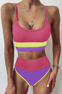 Hazel Blues® |  Color Block Spaghetti Strap Two-Piece Swim Set