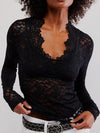 Hazel Blues® |  V-Neck Long Sleeve Lace Top