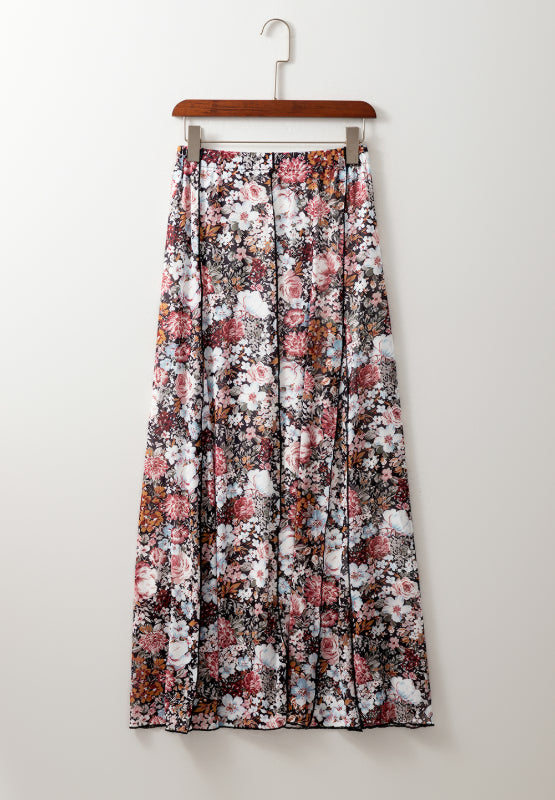 Hazel Blues® |  Floral Elastic Waist Maxi Skirt