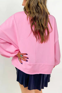 Hazel Blues® |  Half Button Long Sleeve Sweatshirt