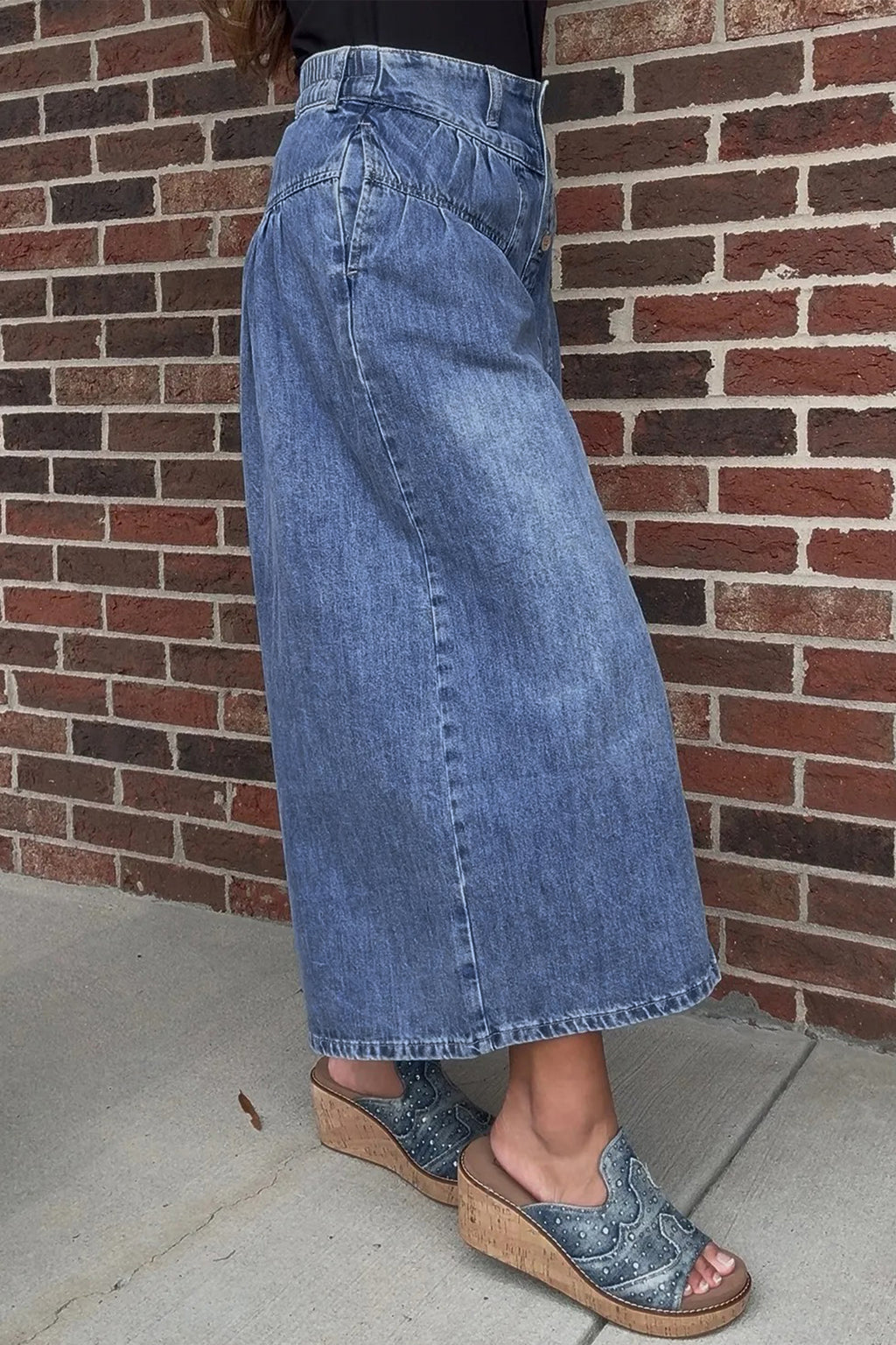 Blue Jean Baby Pants | Denim Wide Leg Pants