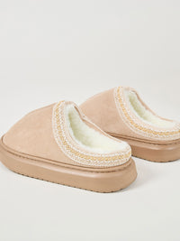 Hazel Blues® |  Faux Fur Suede Platform Slippers