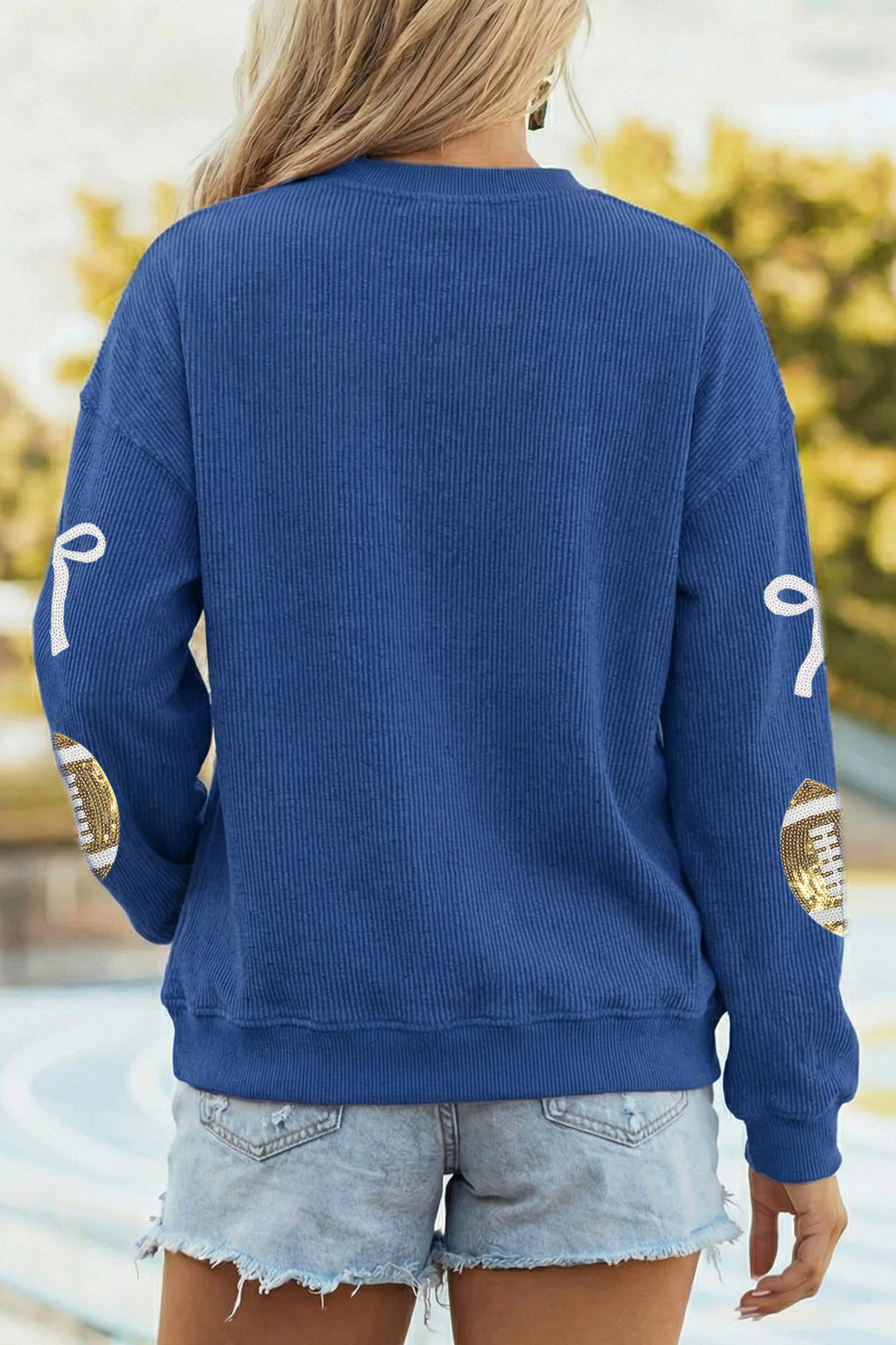 Overtime Heart Football Bow Sweatshirt