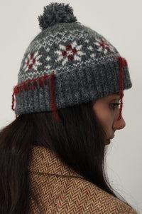 Hazel Blues® |  Seam Trim Geometric Knit Hat