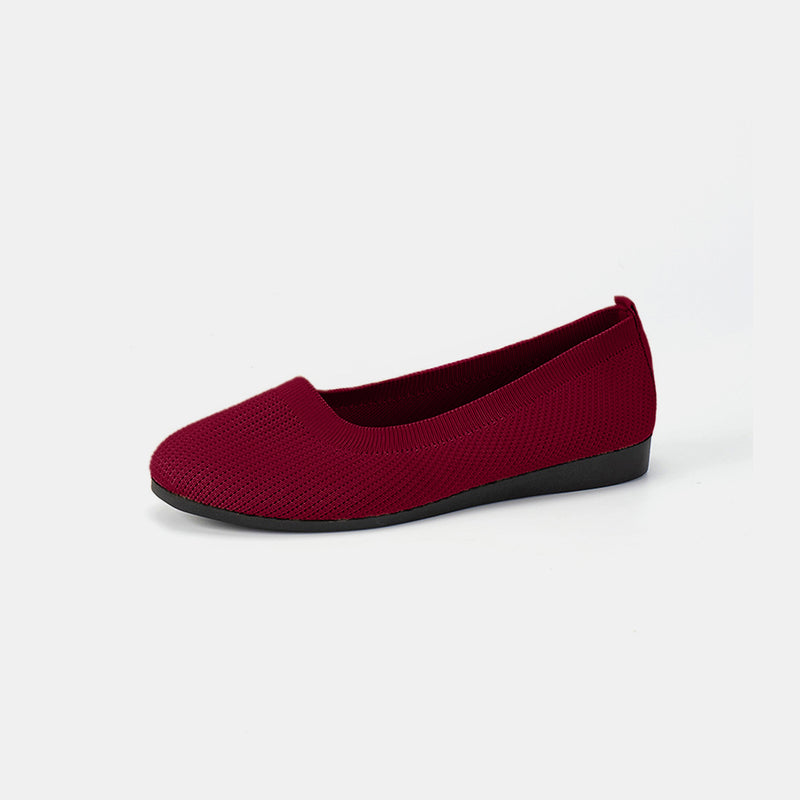 Hazel Blues® |  Round Toe Knit Ballet Flats