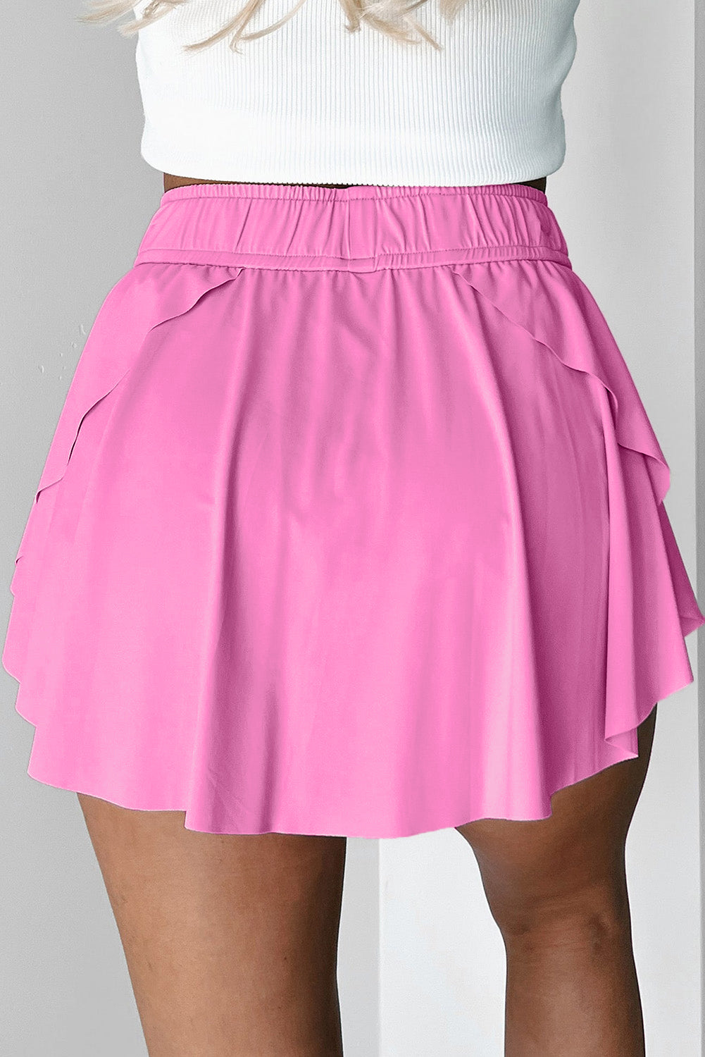 Daisy Sage Bonbon Drawstring Elastic Waistband Lined Tennis Skorts