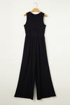 Hazel Blues® |  Round Neck Sleeveless Jumpsuit