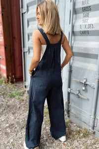 Hazel Blues® |  Plaid Wide Strap Wide Leg Overalls