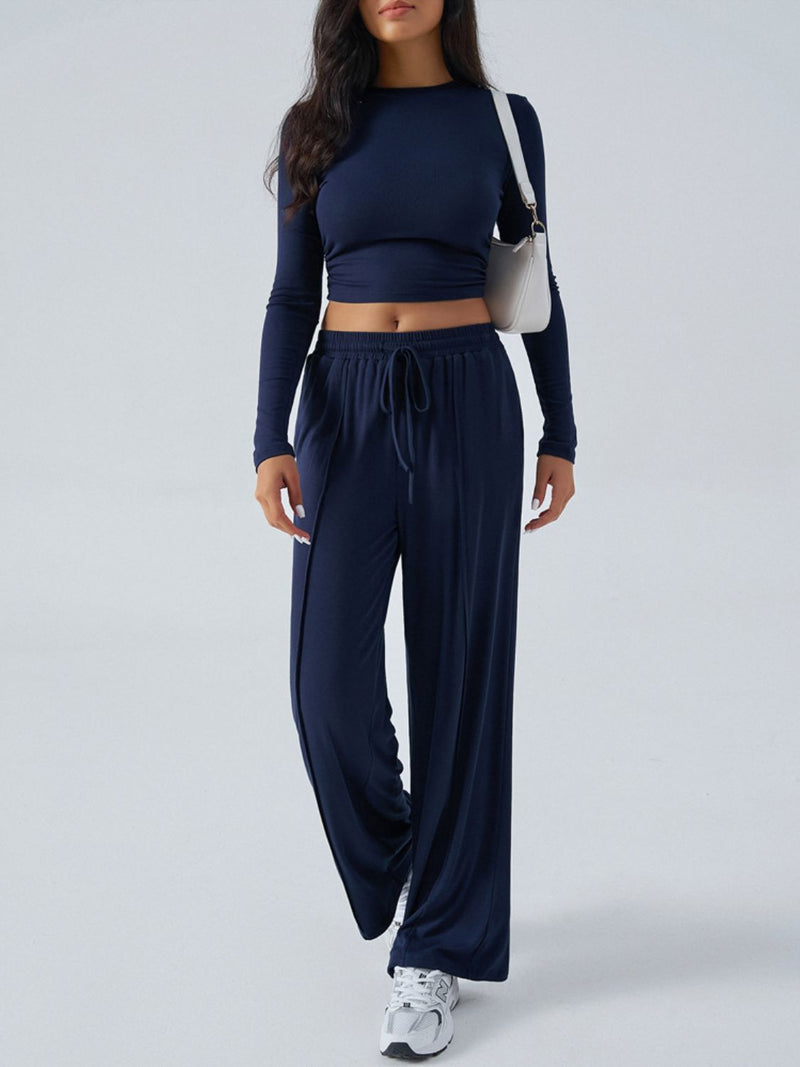 Hazel Blues® |  Devine Round Neck Long Sleeve Top and Pants Set