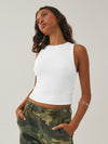 Hazel Blues® |  Round Neck Cropped Tank