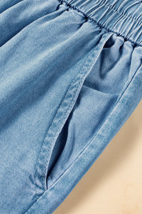 Hazel Blues® |  Drawstring Cargo Pocket Wide Leg Jeans