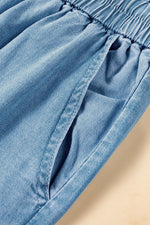 Hazel Blues® |  Drawstring Cargo Pocket Wide Leg Jeans
