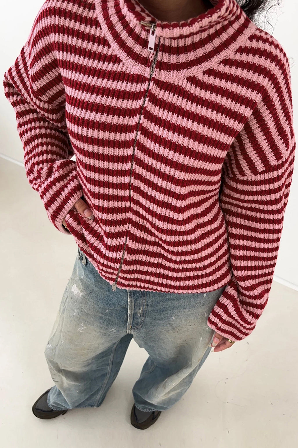 Eloise Joy Red Striped Cardigan