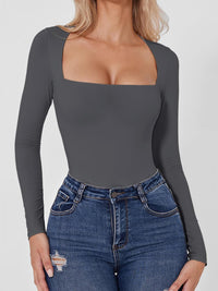 Hazel Blues® |  Square Neck Long Sleeve Bodysuit