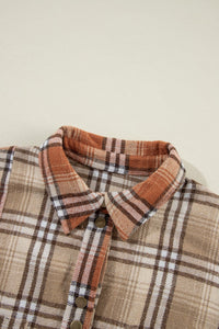 Hazel Blues® |  Plaid Snap Down Dropped Shoulder Shacket