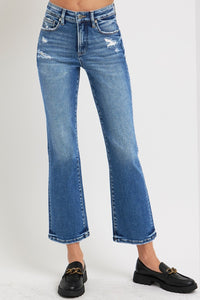 Hazel Blues® |  RISEN Tummy Control High Rise Crop Bootcut Jeans