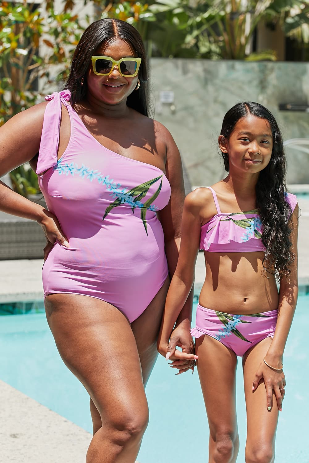 Hazel Blues® |  Marina West Swim Vacay Mode One Shoulder Swimsuit in Carnation Pink