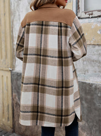 Hazel Blues® |  Plaid Button Up Long Sleeve Coat