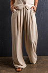 Hazel Blues® |  Ruched Wide Leg Pants with Pockets