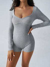 Hazel Blues® |  Devine Highly Stretchy Long Sleeve Romper