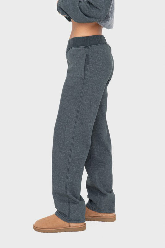 Hazel Blues® |  Mono B Elastic Waist Fleece Pants with Pockets