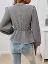 Hazel Blues® |  Tied Round Neck Long Sleeve Blouse