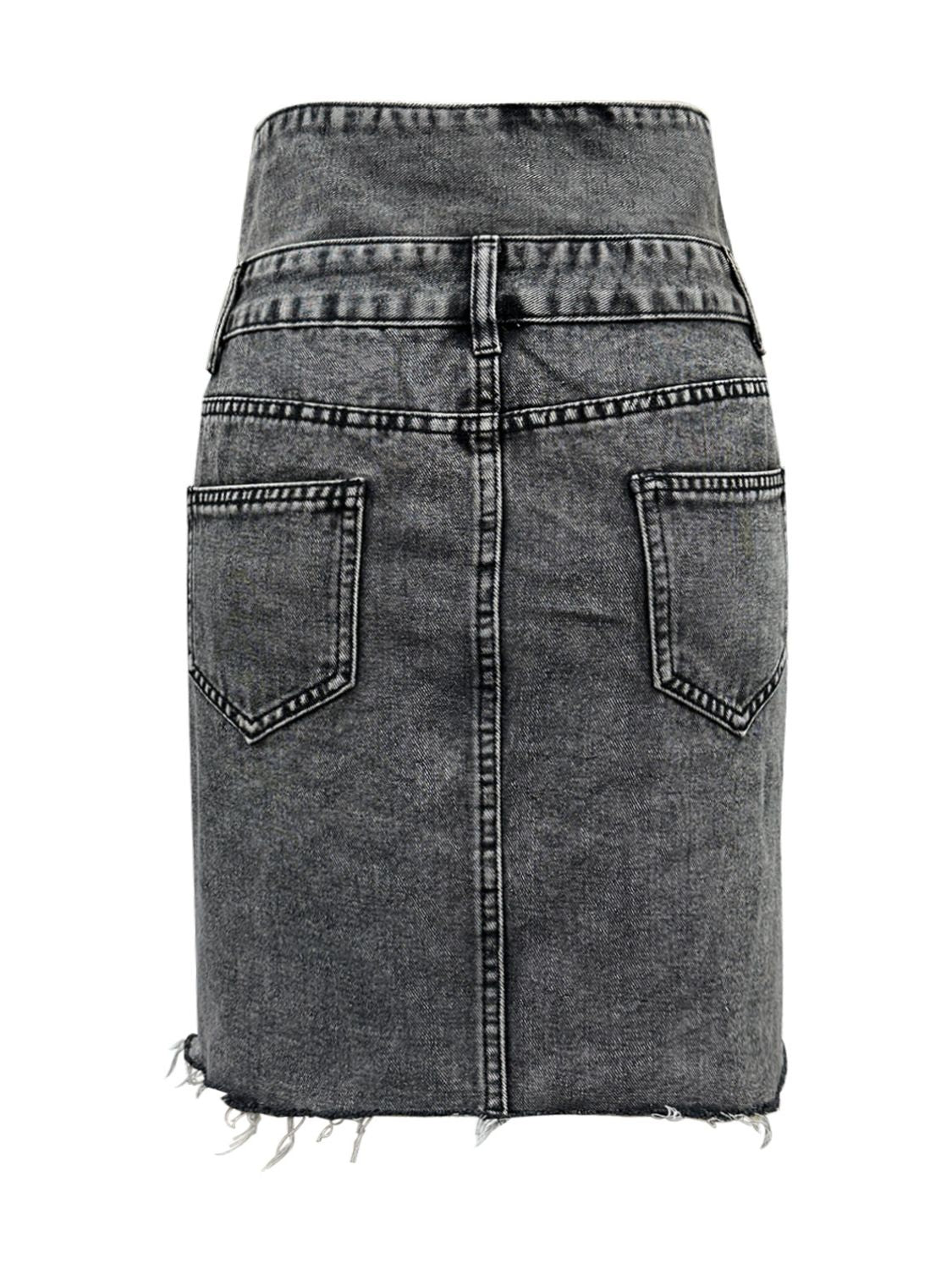 Hazel Blues® |  Raw Hem High Waist Denim Skirt